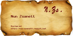 Nun Zsanett névjegykártya