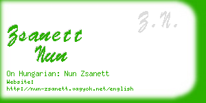 zsanett nun business card